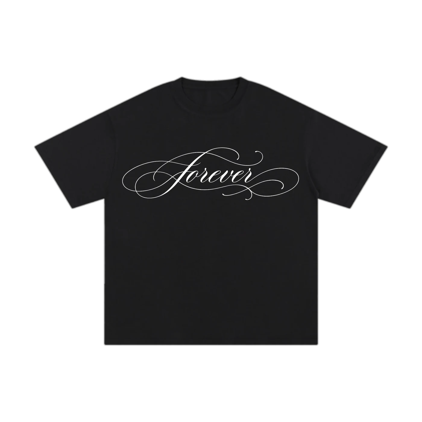 FOREVER SCRIPT TEE (BLACK), front